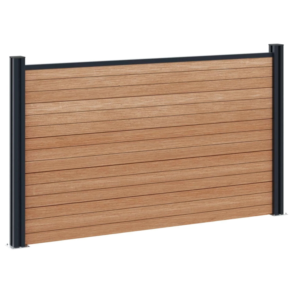 Pannello di Recinzione 5 pcs WPC e Alluminio Marrone