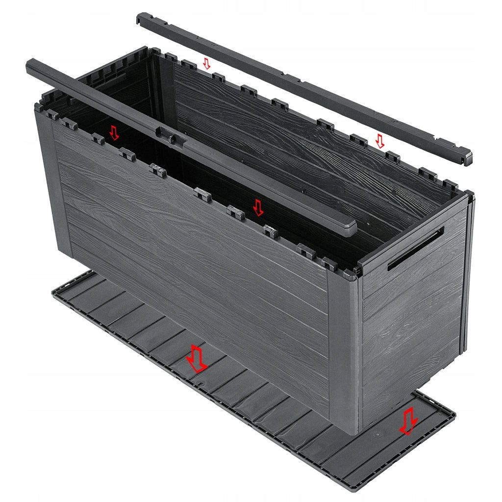 KADAX Box da giardino/balcone 280L per giardino, balcone, terrazzo, colore antracite