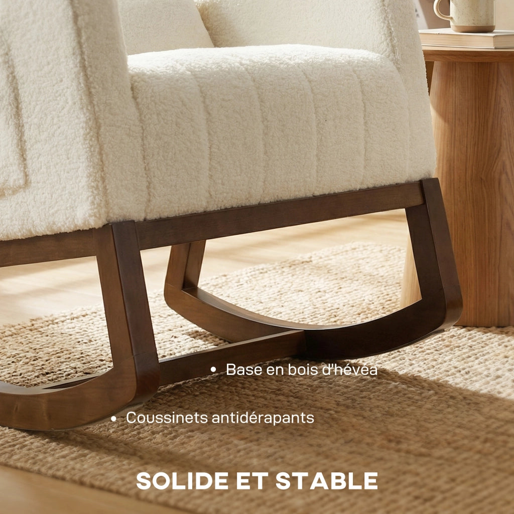 Poltrona a Dondolo Imbottita ¨C Minimal ¨C Crema
