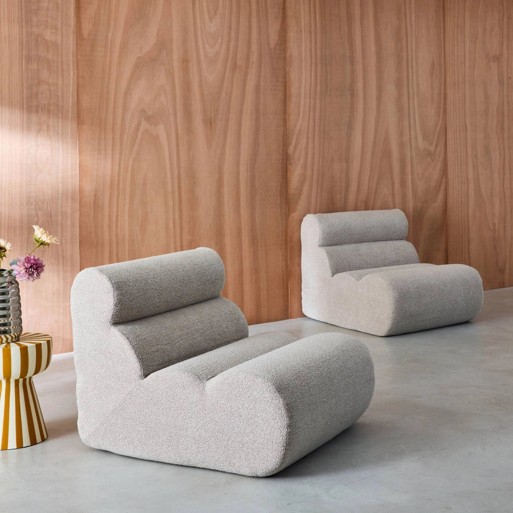 Divano modulare bouclé, 2 posti, beige