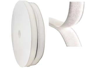 FETTUCCIA VELCRO BIANCA- - mm.20 maschio adesiva - 50 mt