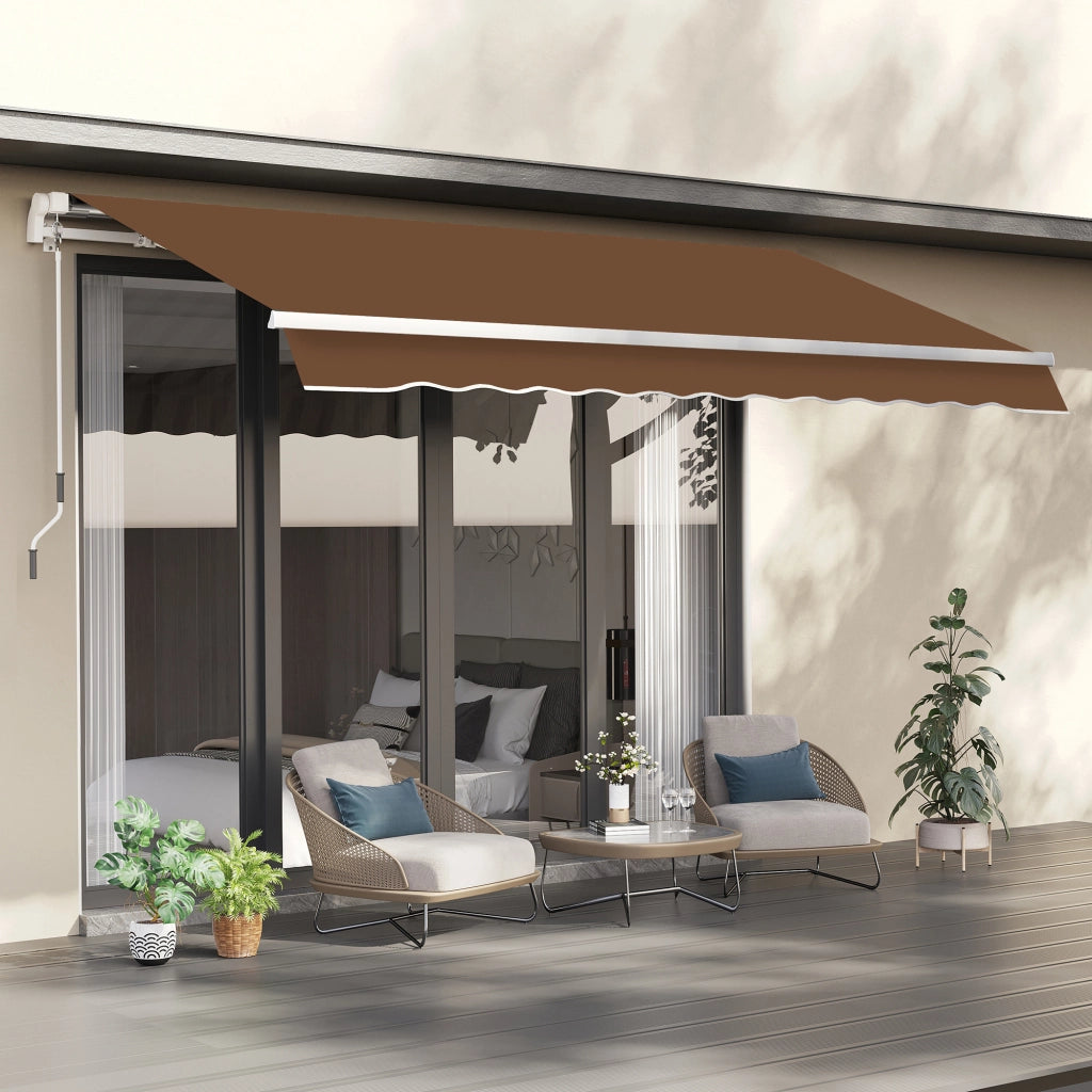 Toldo da Parete con Braccio Articolato ¨C zephmum ¨C Marrone 295x245 cm
