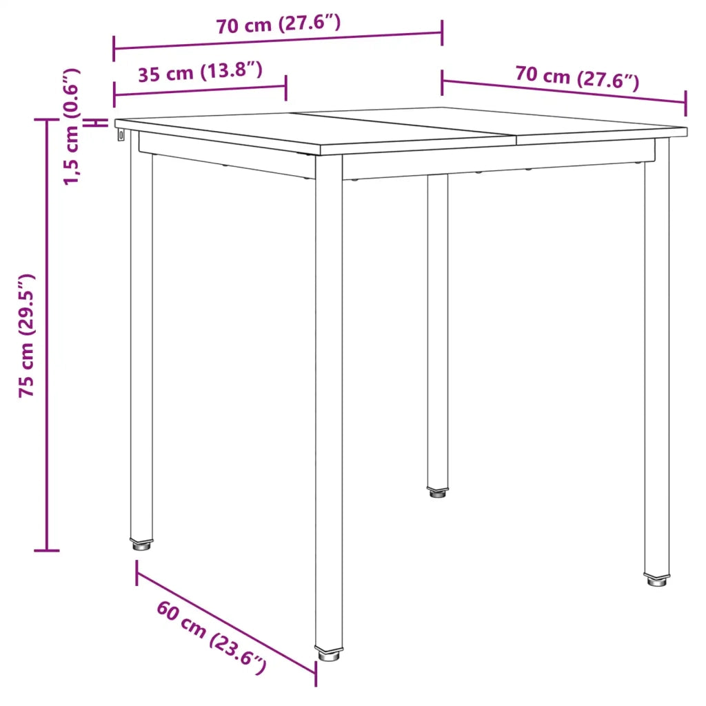 Tavoli da pranzo 70 x 70 x 75 cm Legno ingegnerizzato Quadrato 892623