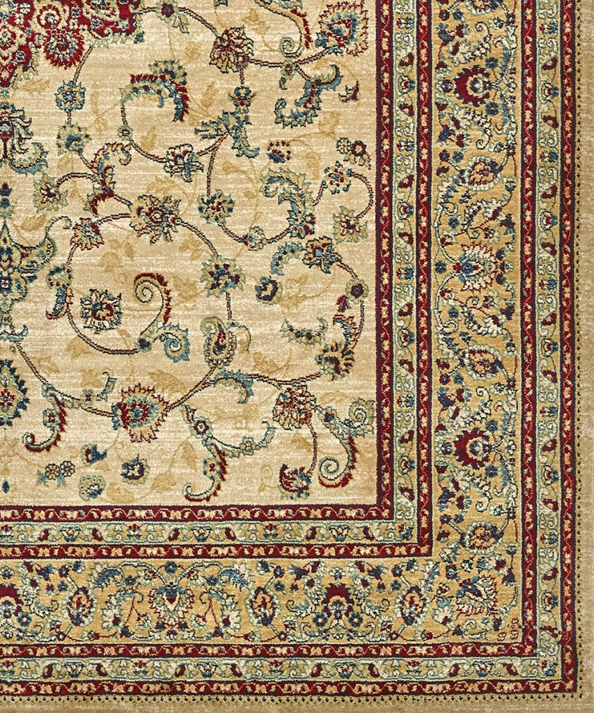 Tappeto KAZAKH 2154 beige e rosso cm.160x240 stile orientale persiano alta qualità con effetto lucente