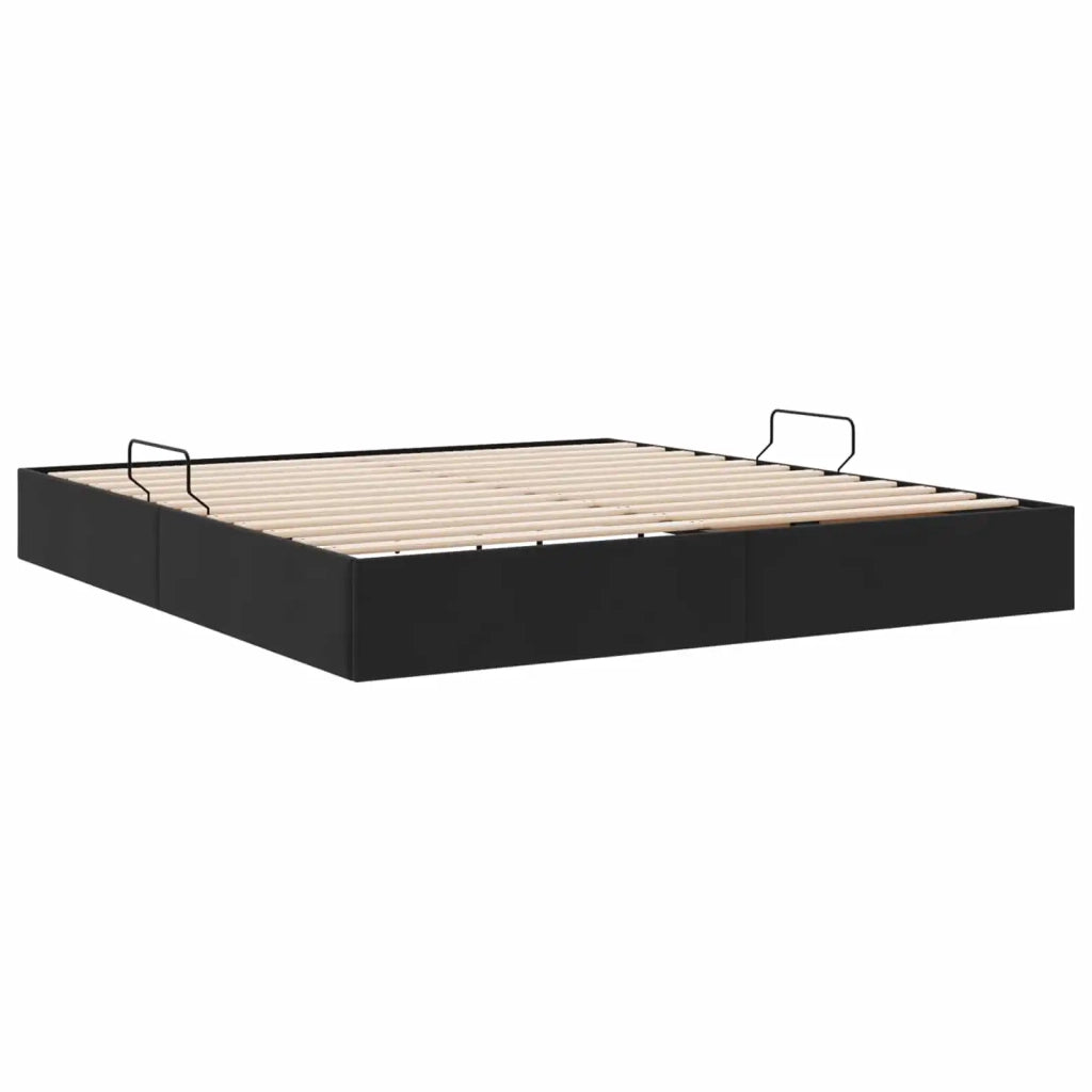 Letto matrimoniale | Letto per adulti | Letto ottomano con archiviazione Nero 160 x 200 cm Velluto
