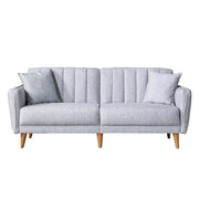 Divano letto a 3 posti in tessuto "Aqua" 205 x 85 x 85 cm - Grigio
