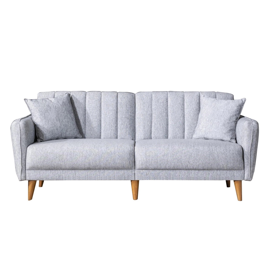 Divano letto a 3 posti in tessuto "Aqua" 205 x 85 x 85 cm - Grigio