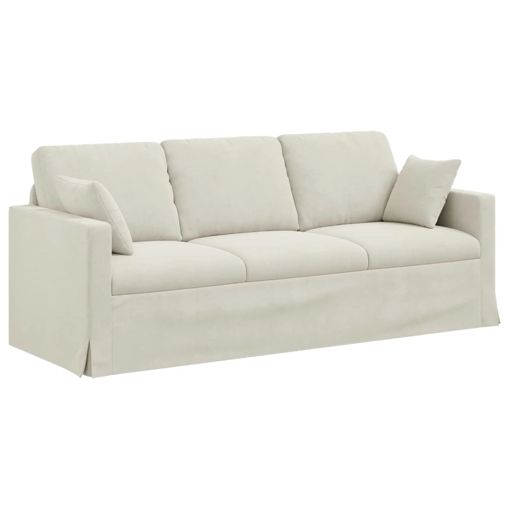 Divano Crema 198 x 78 x 80 cm Velluto 42024438