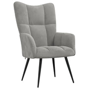 Poltrona | Sedia Relax Grigio Chiaro in Velluto