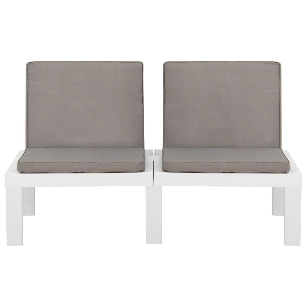 Set Divani da Giardino con Cuscini 2 pz in Plastica Bianco 315852