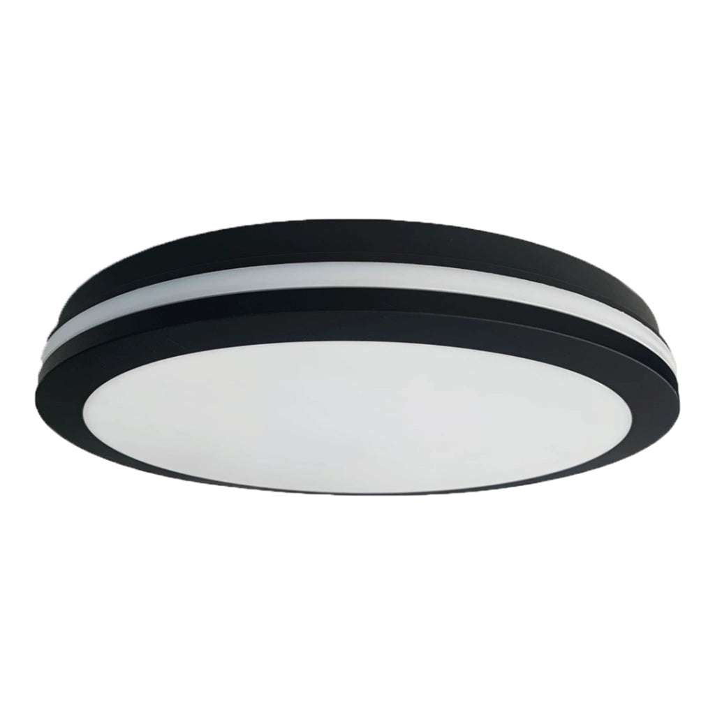 Plafoniera LED rotonda 40cm 48W 4000K nera IP54 Marlon