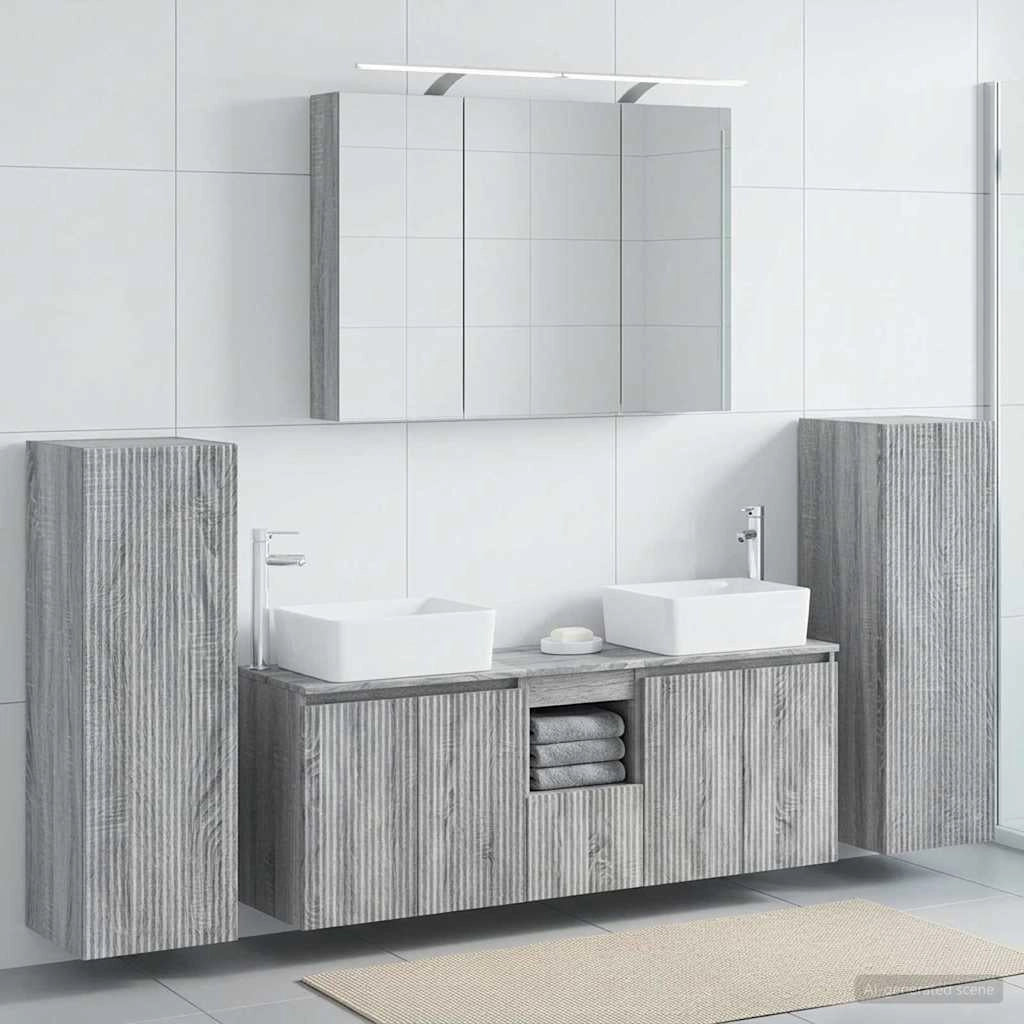 Set di mobili per il bagno 6 pz Sonoma grigio 3407164