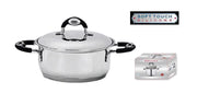Pentola Casseruola in Acciaio con Coperchio New Bavaria 22 cm