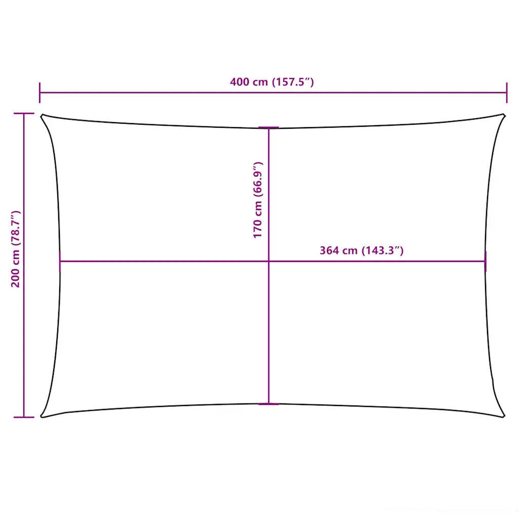 Vela Ombreggiante-Parasole a vela Oxford Rettangolare 2x4 m Blu