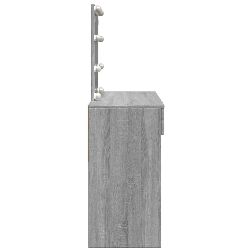 Toeletta con LED Grigio Sonoma 100x40x130 cm 848197