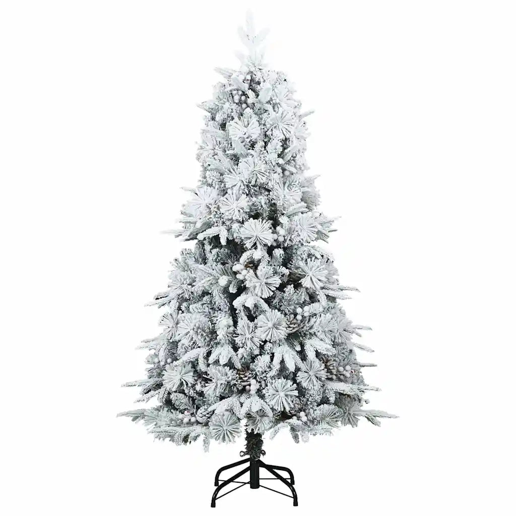 Albero di Natale Artificiale Snodato Foderato di Neve Bianco 42019306