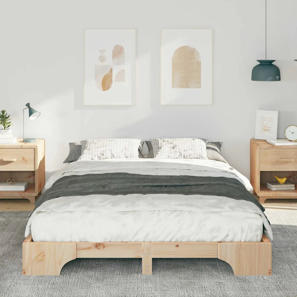 Struttura del letto-Giroletto Marrone 140 x 210 cm Pino massello 593493