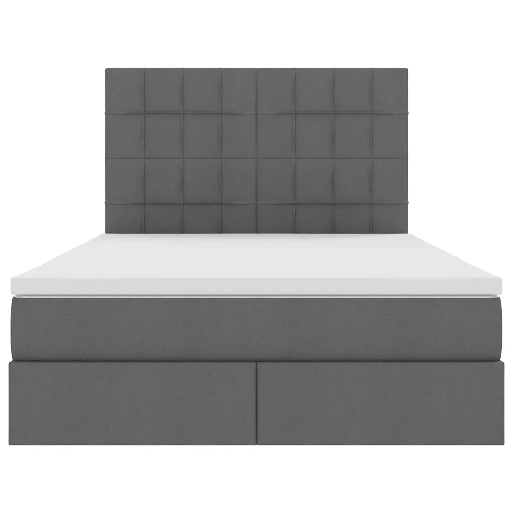 Letto con contenitore e materasso Grigio scuro 140 x 200 cm
