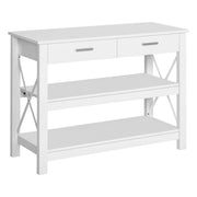 Tavolo console con 2 cassetti e ripiani ¨C Minimal ¨C Bianco 105x40x76 cm