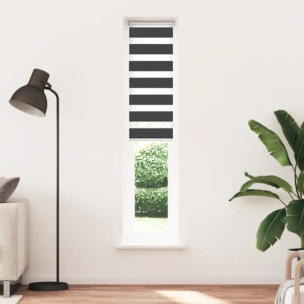 Tenda a rullo | Tenda avvolgibile Zebra Nero Larghezza Tessuto 35,9 cm Poliestere