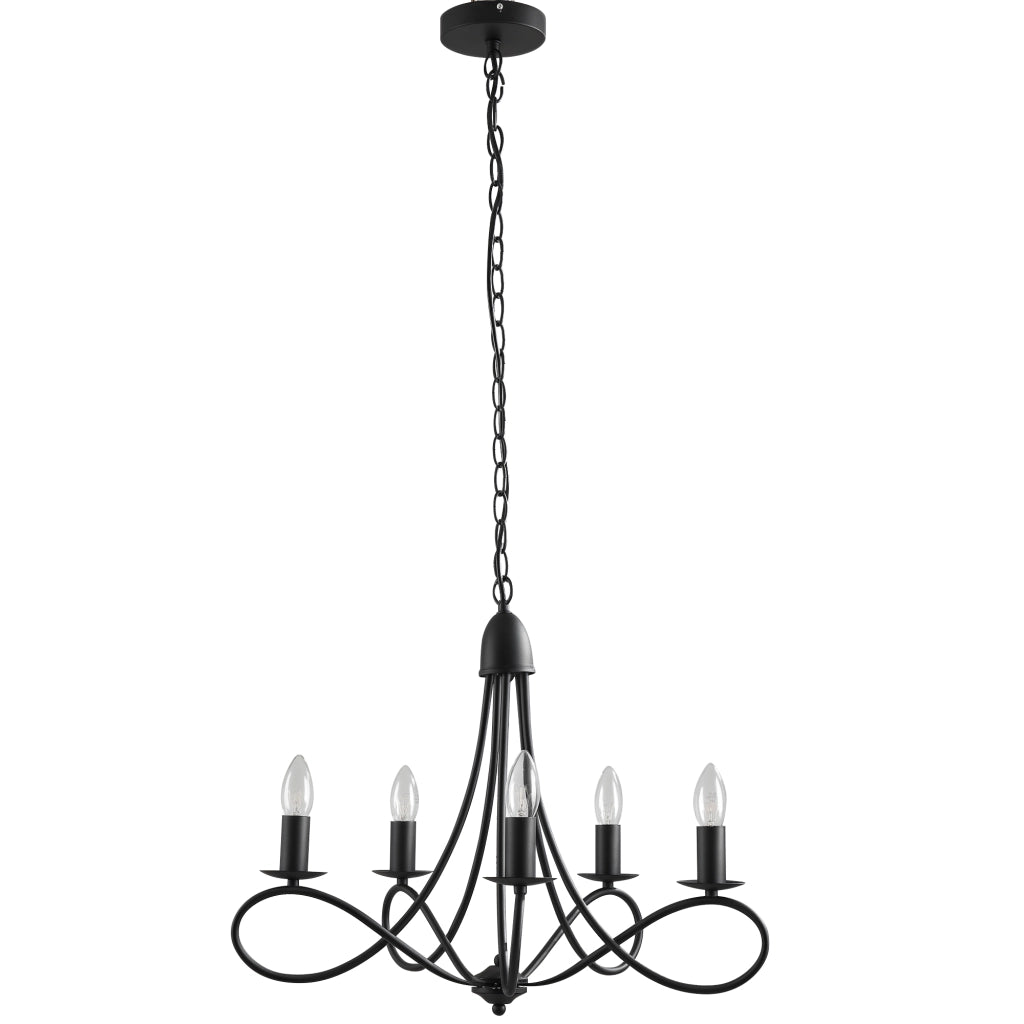 Lampadario Soffitto Rustico ¨C Minimal ¨C Nero 58x45 cm