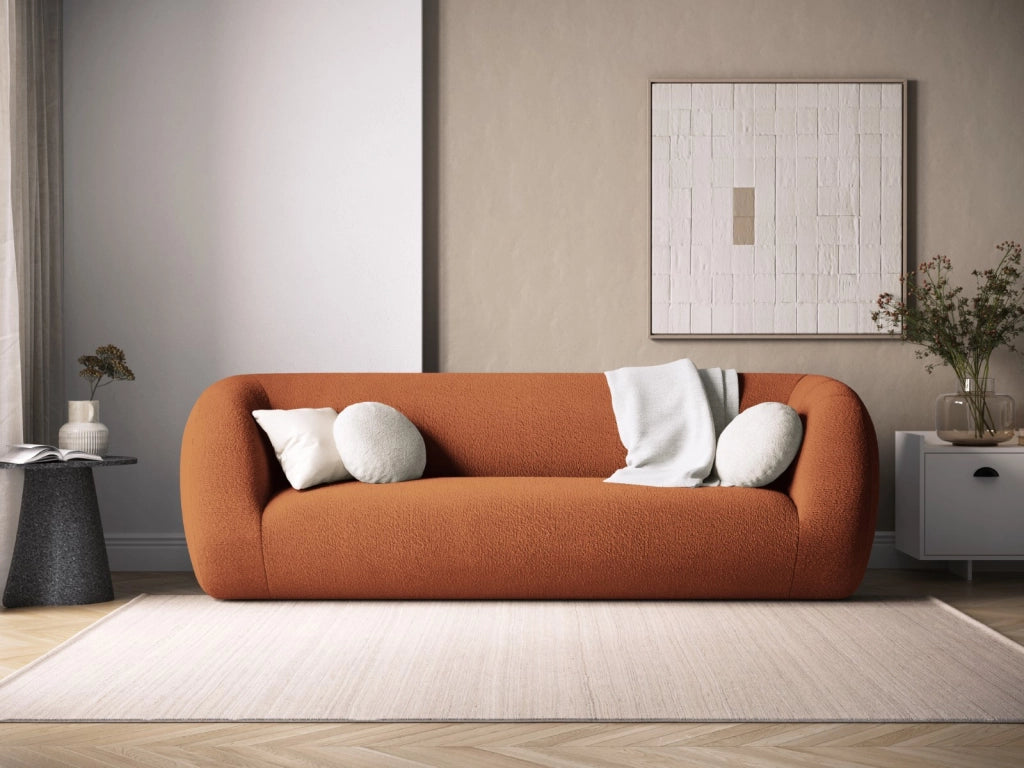 Cosmopolitan Design - Divano "Essen" 3 posti in bouclé marrone 