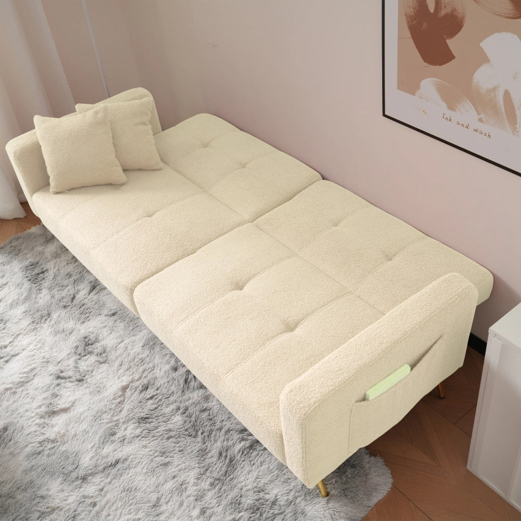 Divano letto regolabile - Zephmum- Con cuscini e tasche laterali