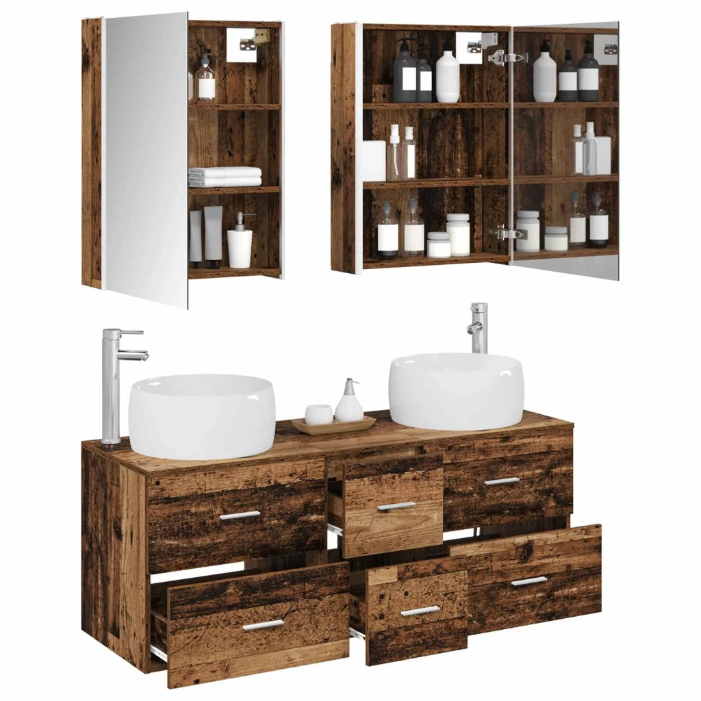 Set di mobili per il bagno 5 pz Legno antico 3407053