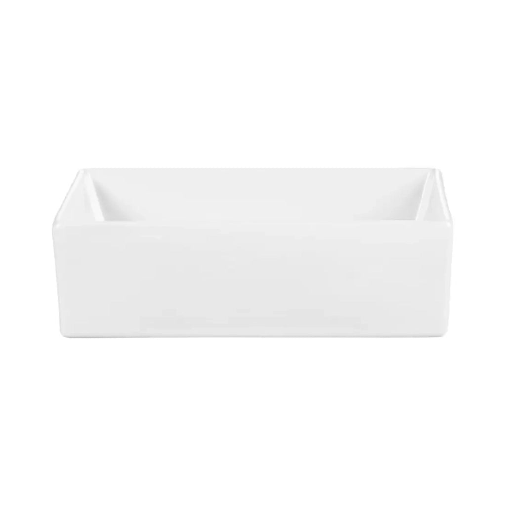 Set VANO 50cm: mobile sottolavabo con armadietti + piano per lavabo nero opaco + lavabo rettangolare da appoggio bianco