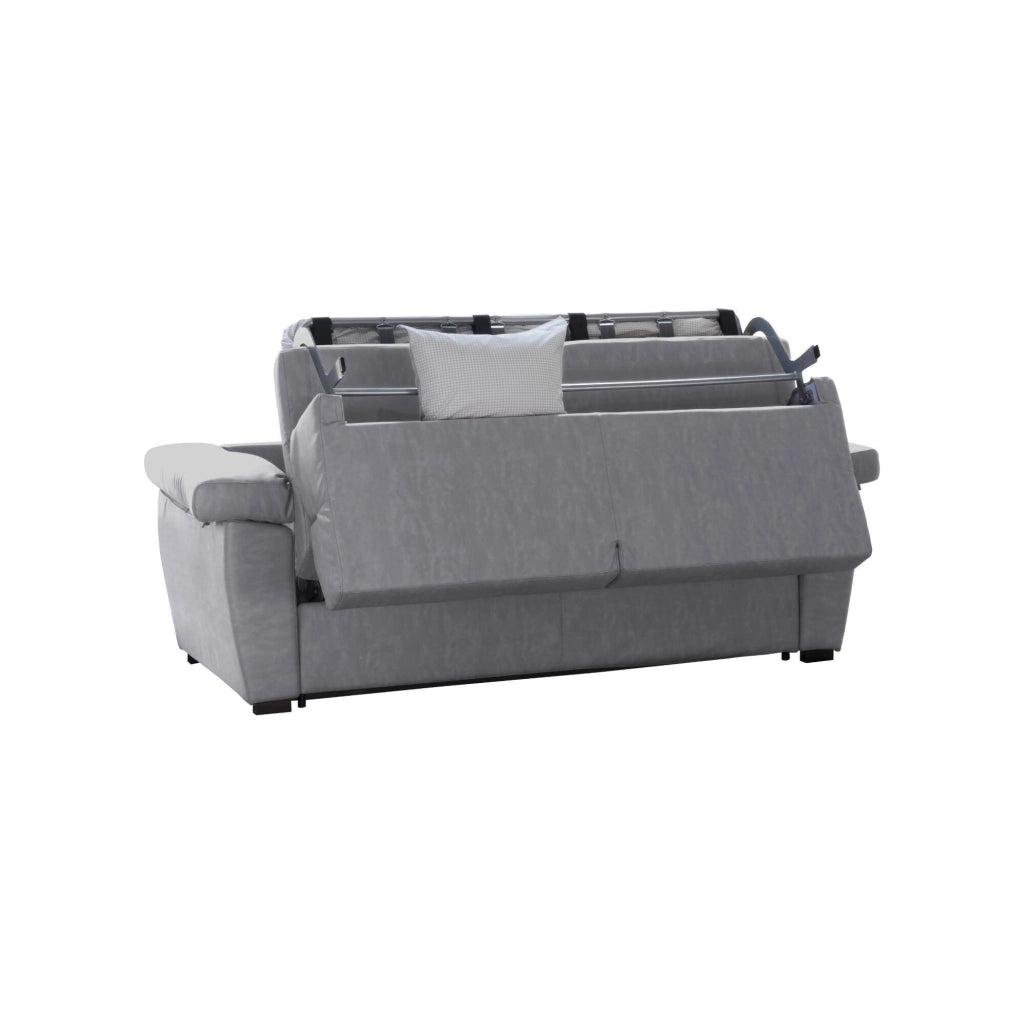 Pacecos, Divano Letto 3 Posti Sfoderabile Made in Italy, 225x95 cm Grigio