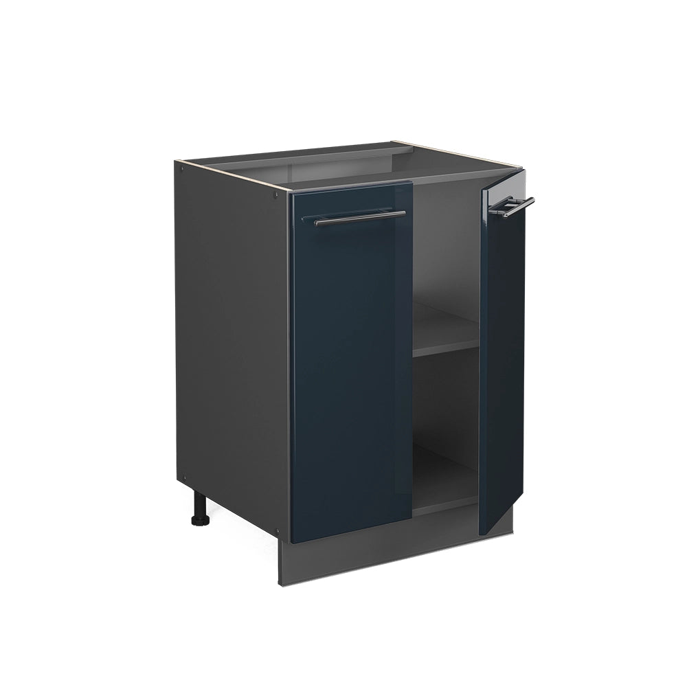 Mobiletto base cucina Fame-Line Blu scuro lucido/Antracite 60 cm, PL Rovere Vicco