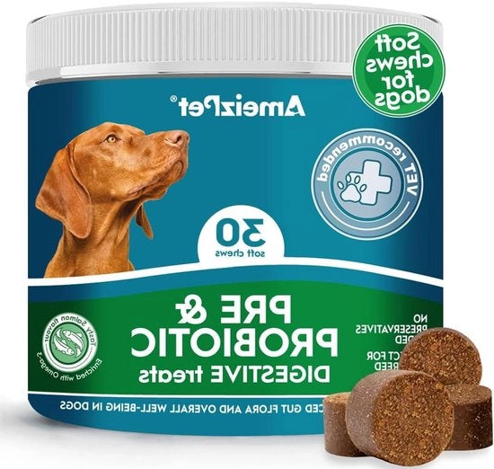 Prodotti naturali per pre e probiotici biscotti per cani - Per la salute dell'intestino e la digestione - 30 biscotti morbidi per cani