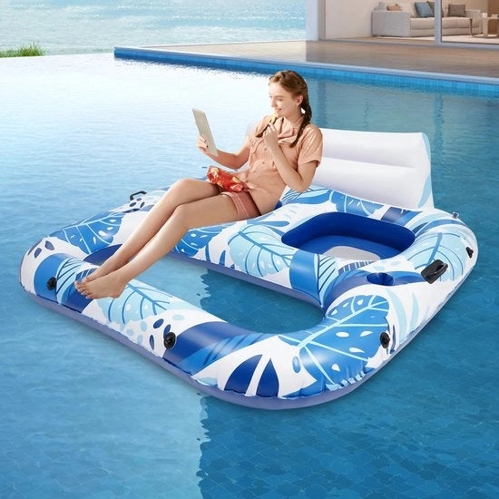Piscina gonfiabile per due persone con sdraio e vettore 165*152*55cm, materasso gonfiabile per piscina doppia