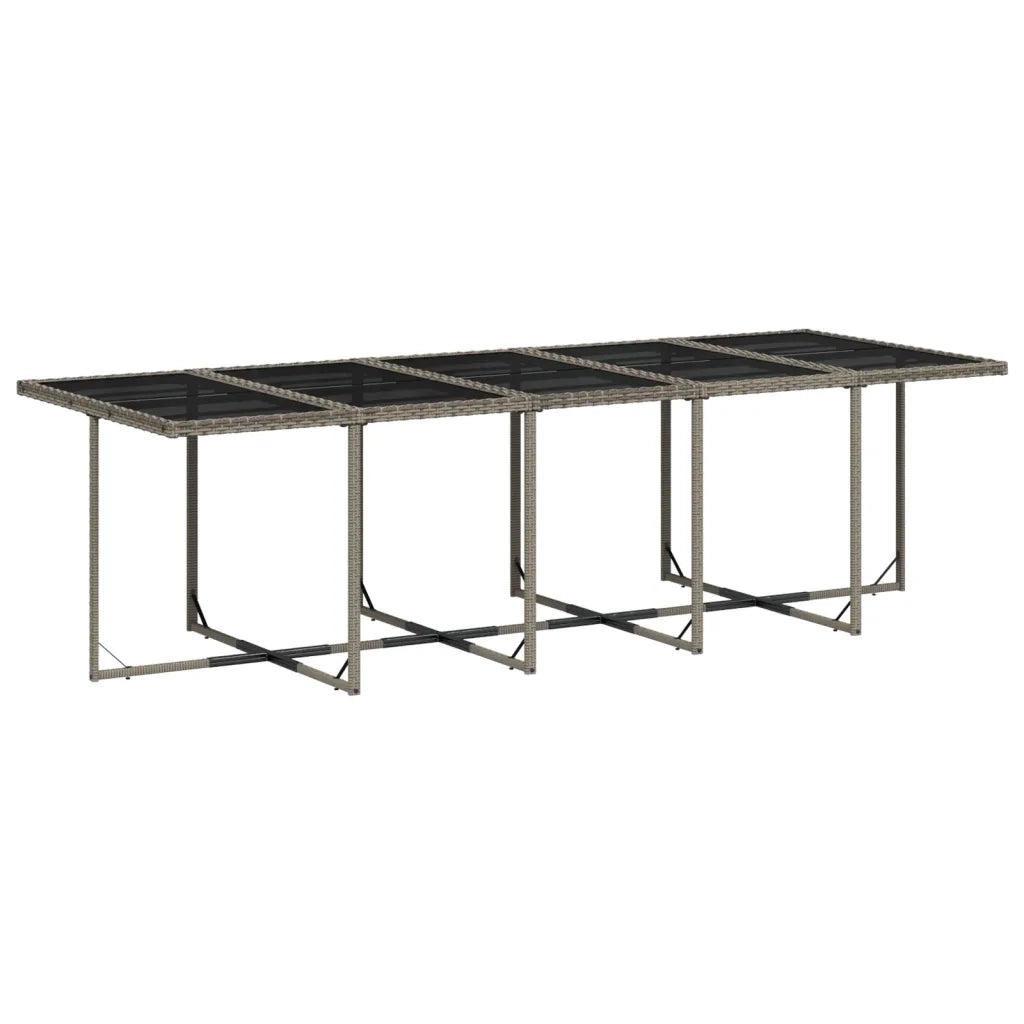 Set da pranzo da giardino da 11 pz con Cuscini in Polyrattan Grigio 3278064