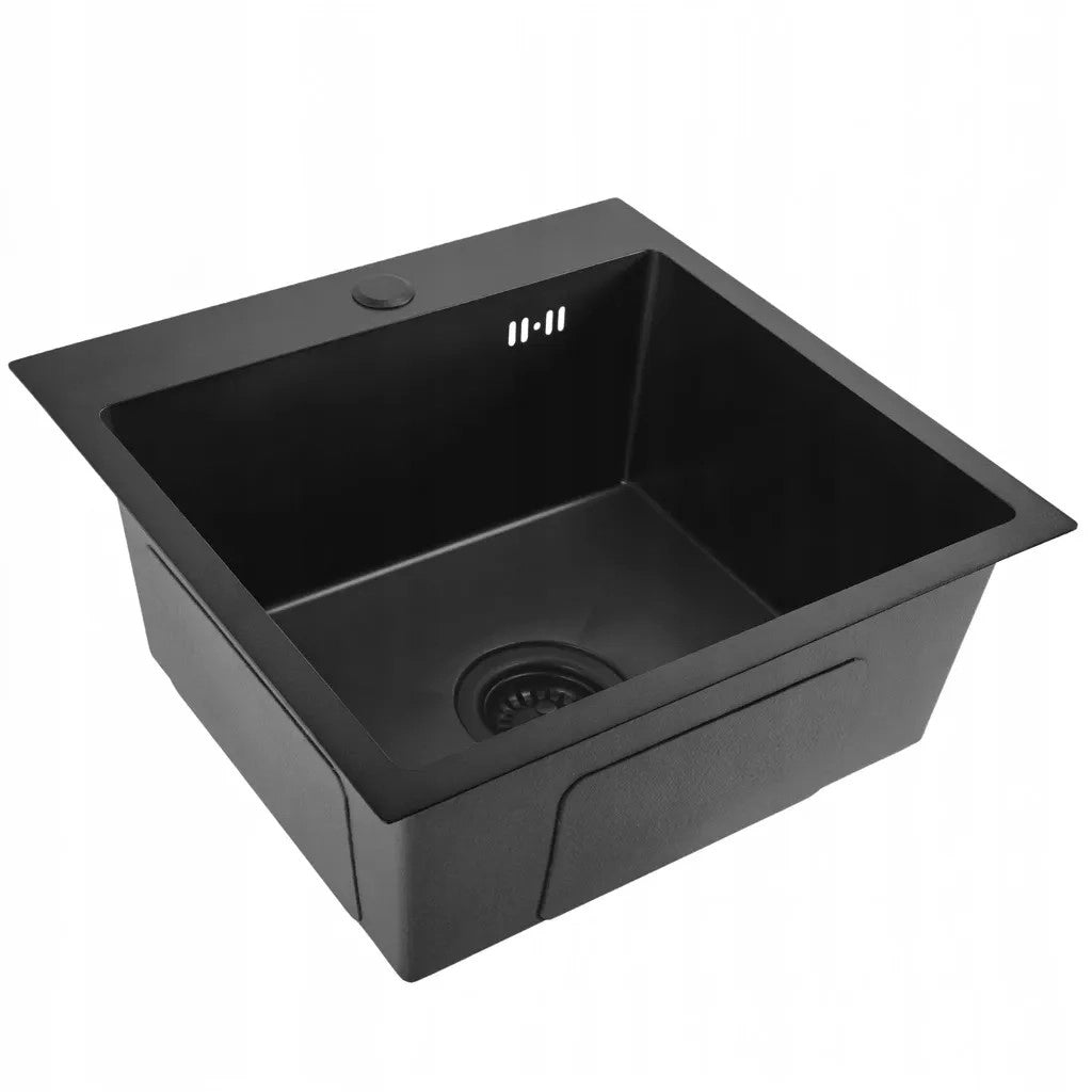 Lavello In Acciaio Leo 40 Black con rubinetto da cucina