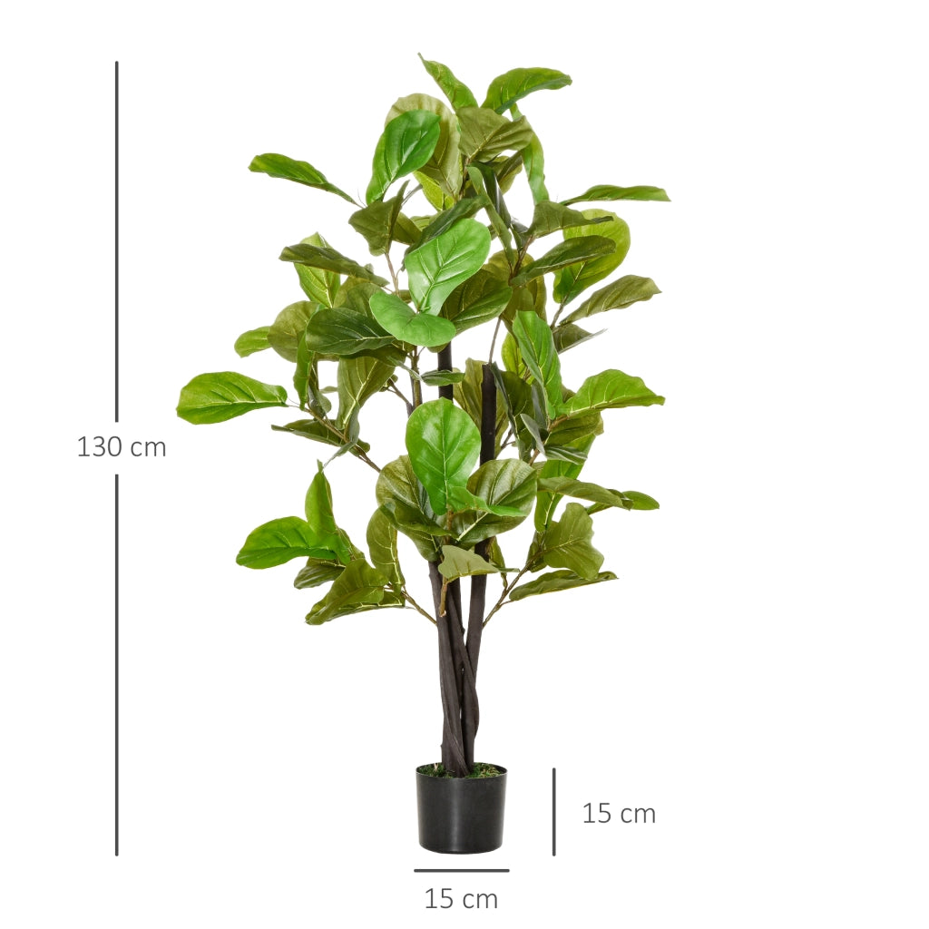 Ficus Artificiale 130cm ¨C Xylo ¨C 78 Foglie Realistiche per Interni ed Esterni