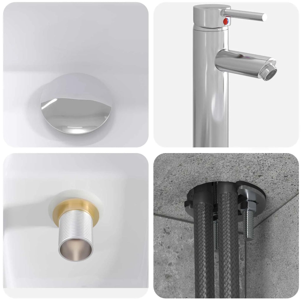 Set di mobili per il bagno 2 pcs Grigio Cemento 3403963