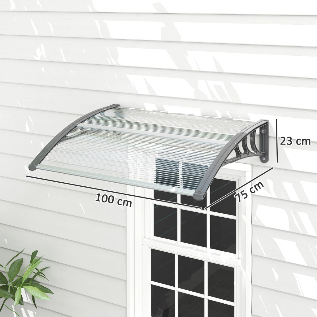 Vordach per ingresso e finestra ¨C Minimal ¨C 100x75x23 cm, argento