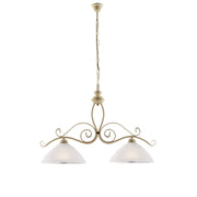 Lampadario Rustico Faraone 2 Luci Avorio e Bianco LuceArt Classic