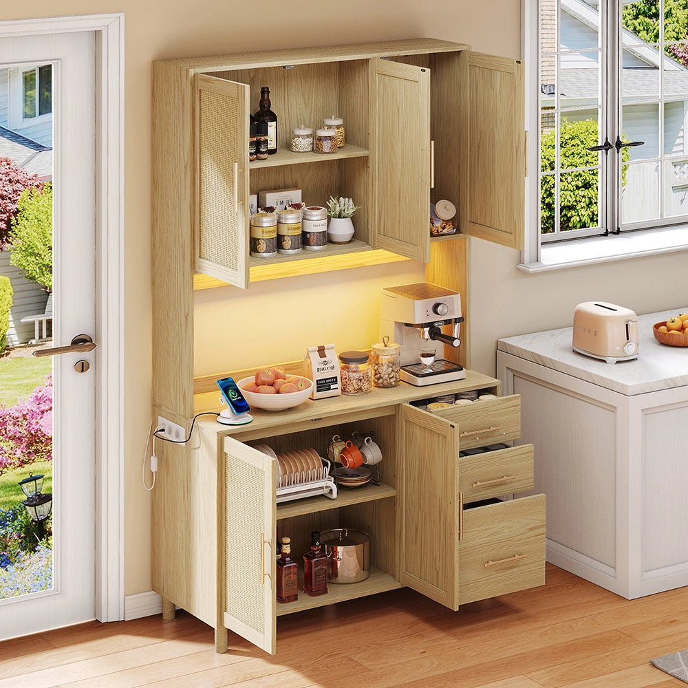 Buffet cucina - Xylo - 183cm LED/USB/prese 3cass oro