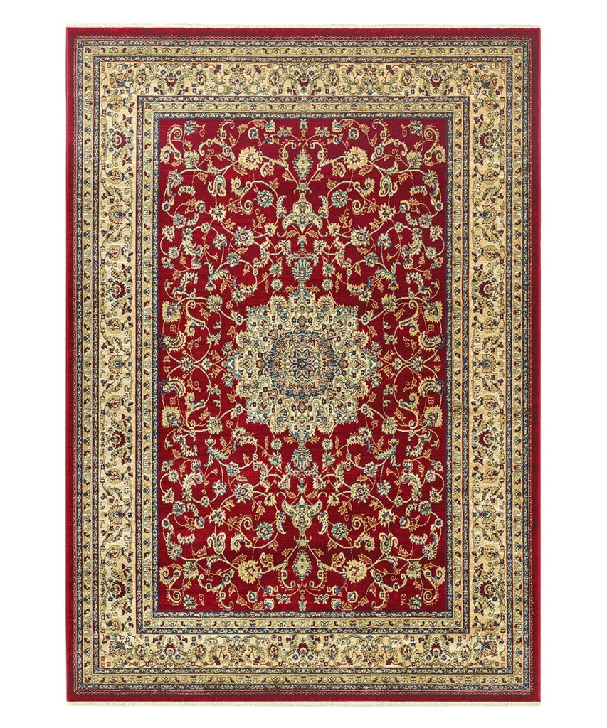 Tappeto KAZAKH 2154 rosso e beige cm.200x300 stile orientale persiano alta qualità con effetto lucente