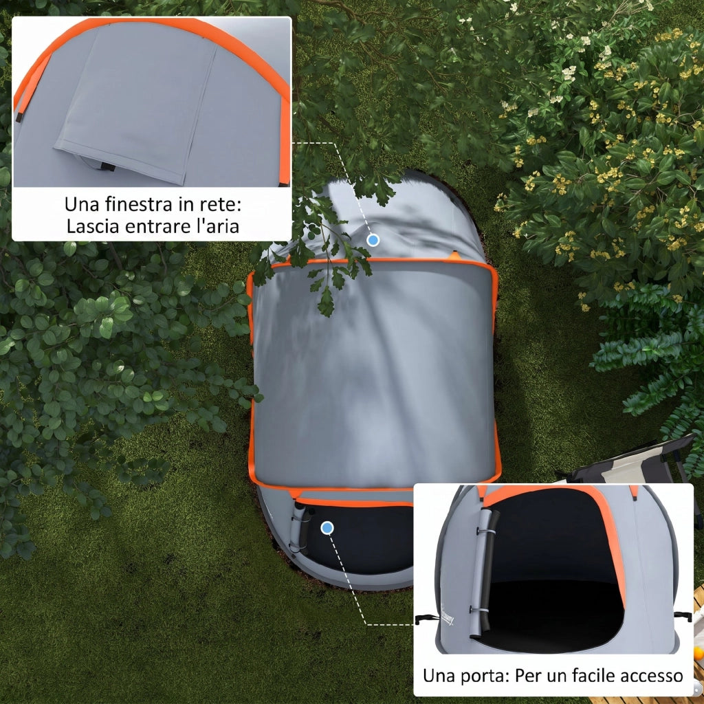 Tenda da Campeggio Pop-Up Impermeabile ¨C Xylo ¨C 245x148x105 cm, Grigio, con Borsa