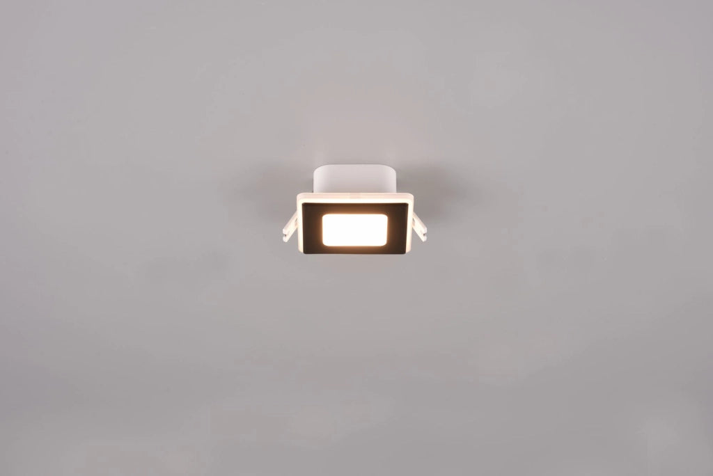 NIMBUS FARETTO DA INCASSO LED 5W 450lm, 3000K QUADRATO BORDO NERO ACCENSIONI SEPARATE 8,5CM X 8,5CM