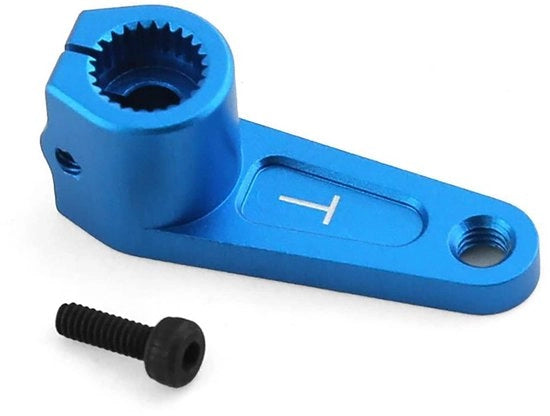 Braccio servo in alluminio - Regolazione del servomeccanismo - Blu - Adatto per Tamiya 42248 TRF - Distanza di azione 20 mm - Incluso viti
