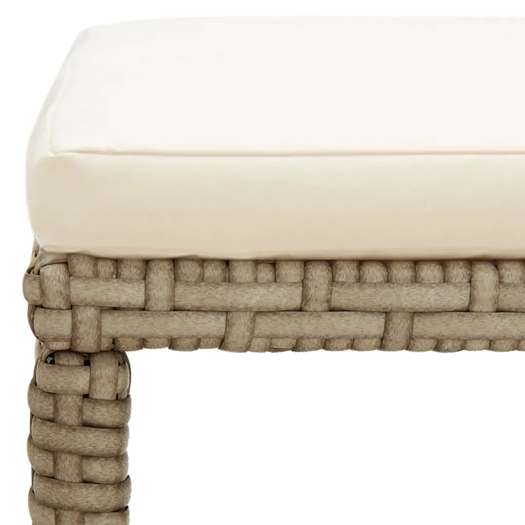 Sgabelli da Giardino 2 pz con Cuscini in Polyrattan Beige 46418