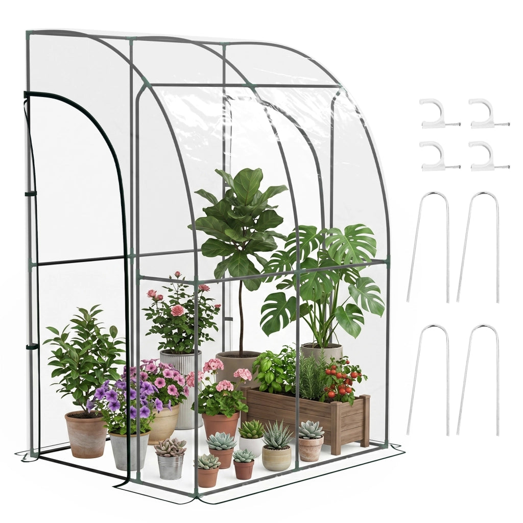 Serra da Giardino Addossata ¨C Xylo ¨C 2 Porte Zippate Avvolgibili Acciaio PVC Trasparente