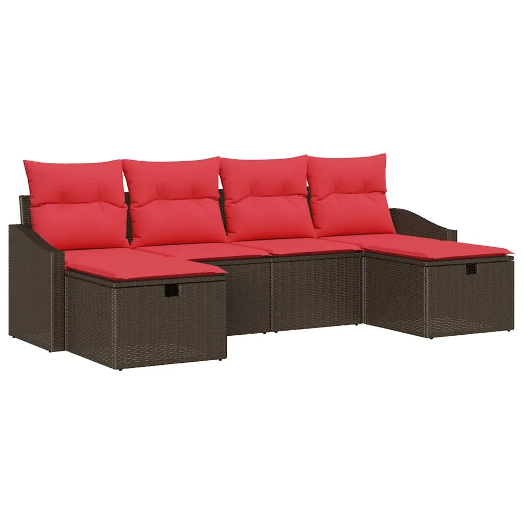 Set Divano da Giardino 6 pz polyrattan 3359323