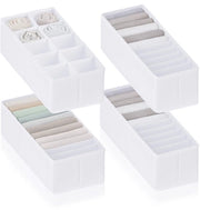 Organizzatore per armadio con cassetti alti per abiti e accessori - Pannelli di sostegno per abiti - Resistenti e lavabili per armadio e cassetti - Bianco - Dimensioni: 2x S | 1x M+ | 1x L