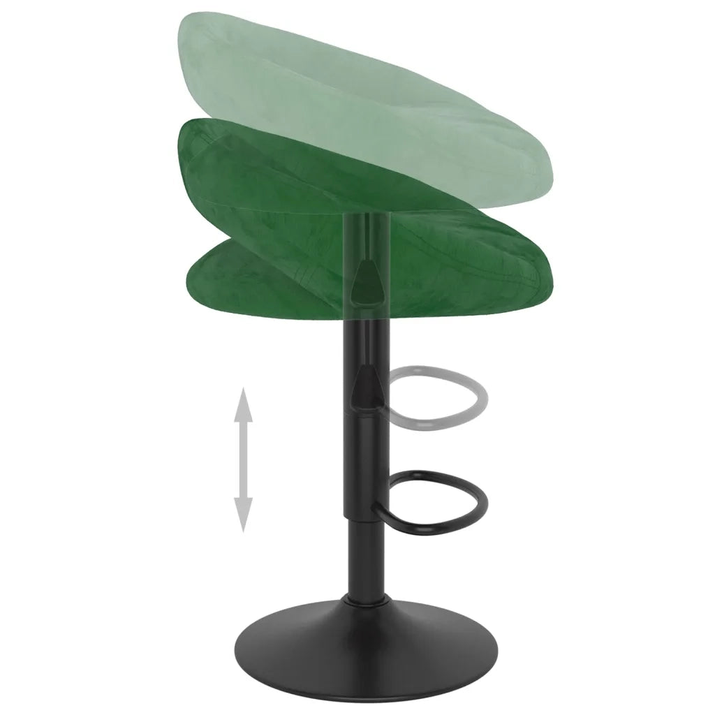 Sgabelli da Bar 2 pz Verde Scuro in Velluto 333272