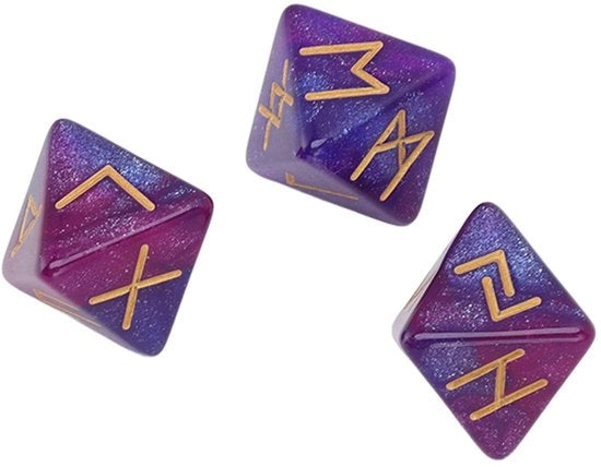 Set di Dadi a 3 Stuhi - Dadi a 8 Facce con Rullo - Dadi Poliedrici - Materiale Acrilico Duraturo - Colori Vivaci - Divinazione